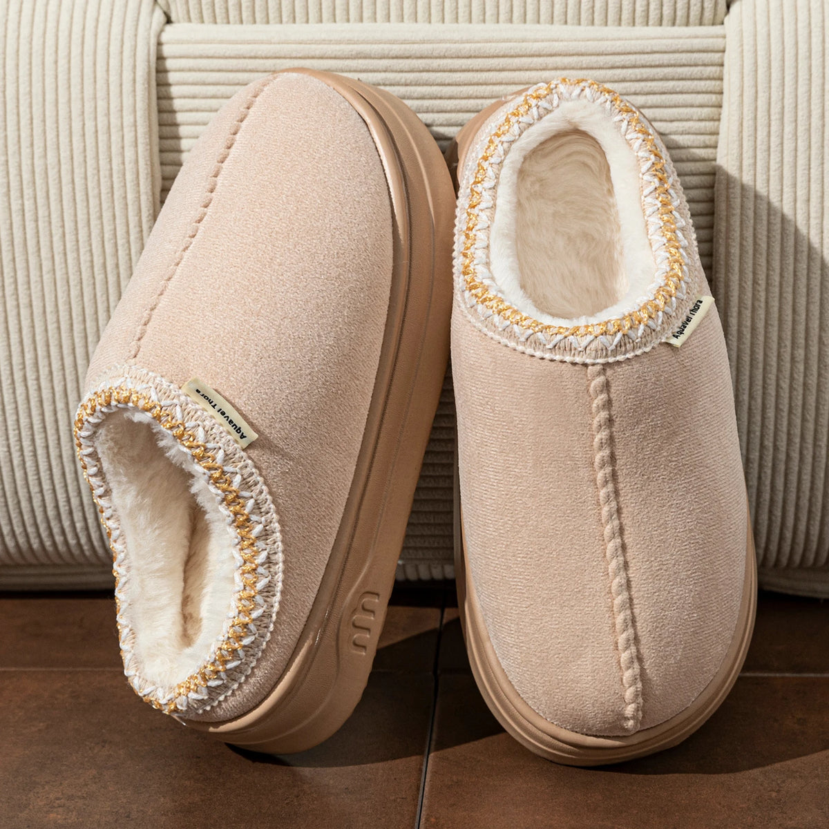 Plush Fur Slippers – Warm Anti-Slip Indoor Outdoor Shoes