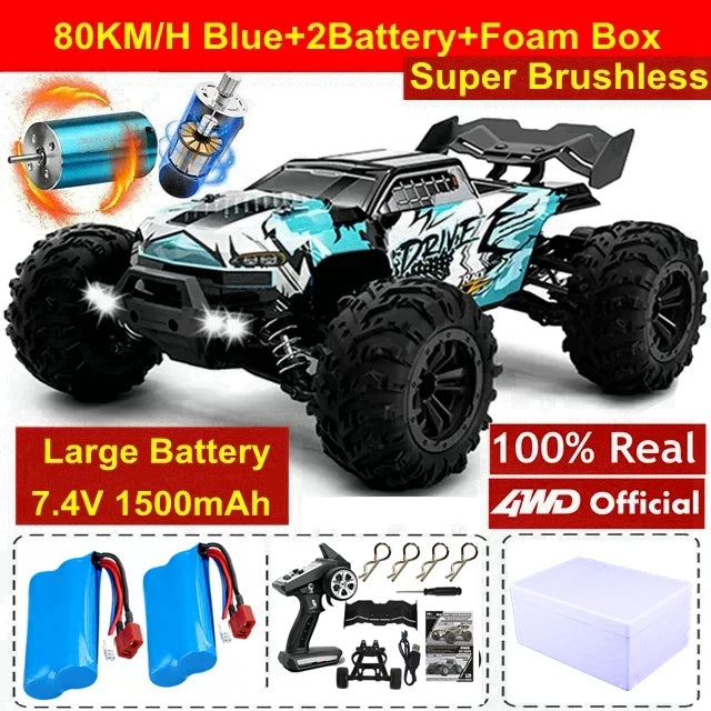 4WD RC Car 1/16 Scale – 50/80KM/H High Speed Off-Road Remote Control Truck