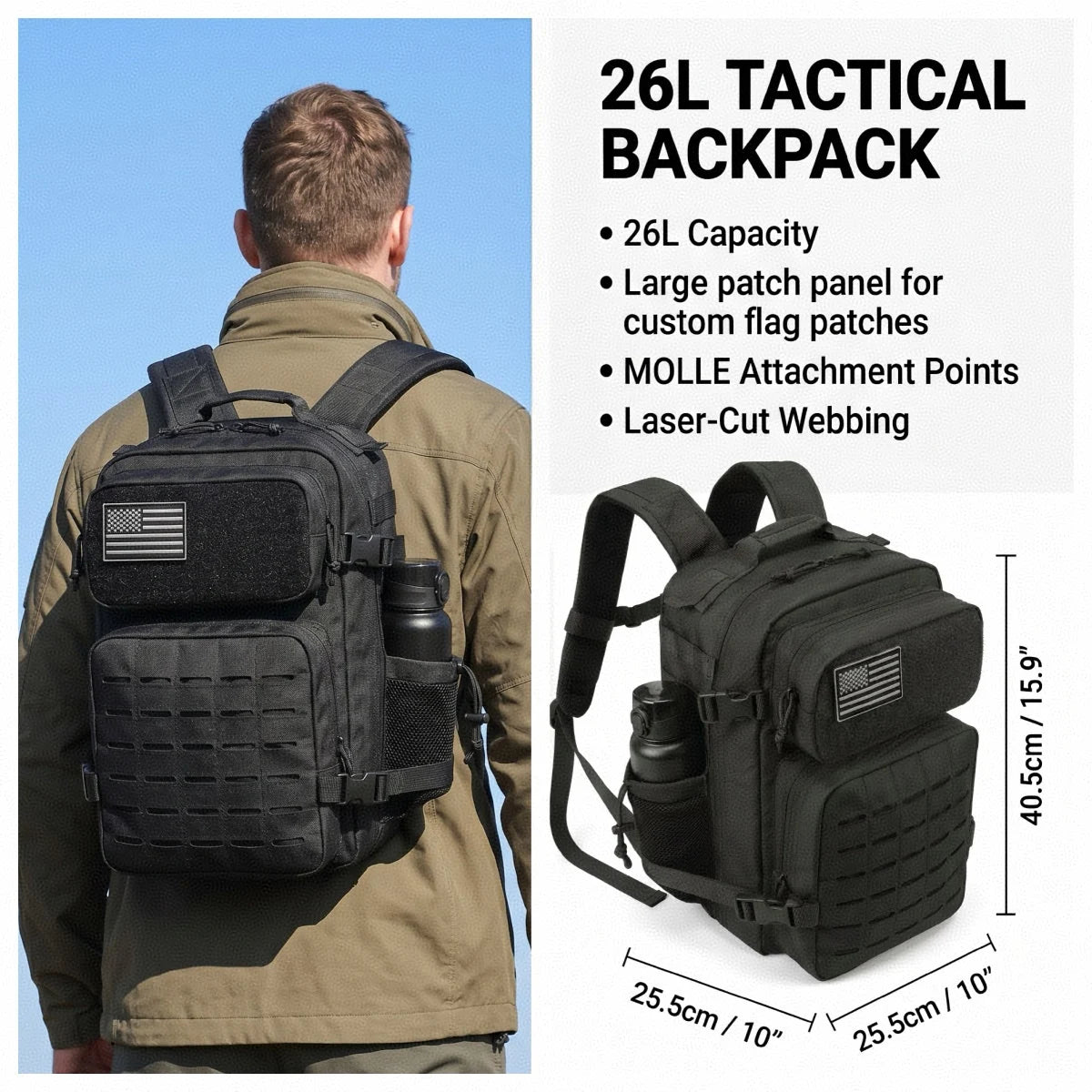 26L Tactical Backpack – MOLLE Hiking & Outdoor Rucksack
