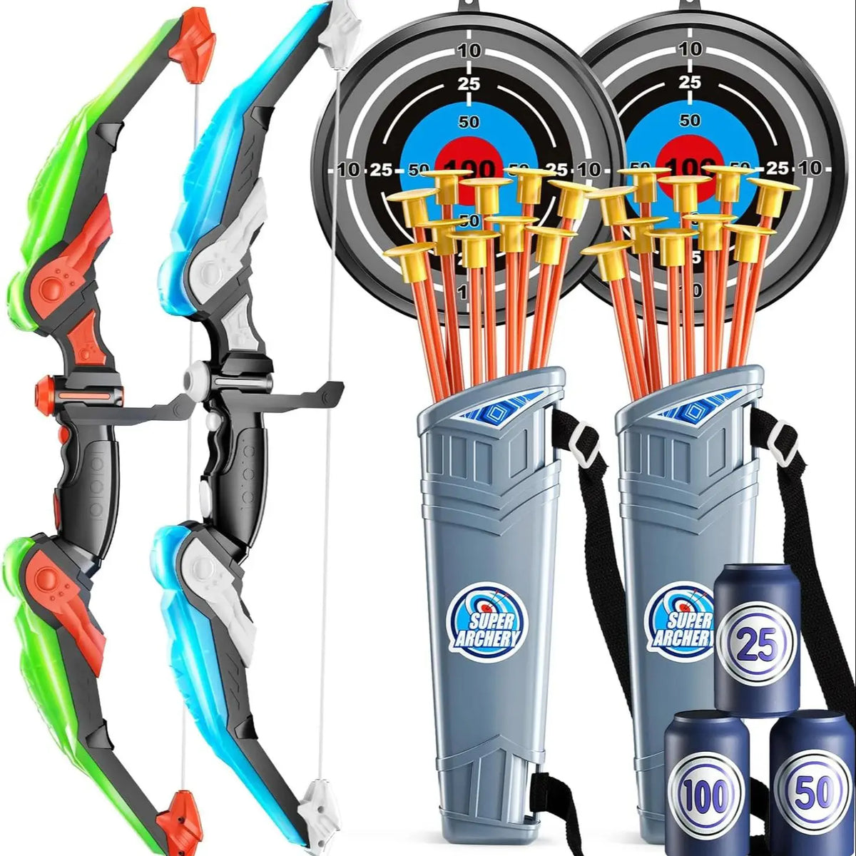 LED Light-Up Kids Bow and Arrow Archery Toy Set