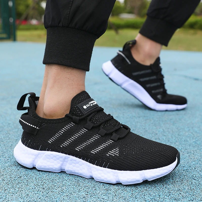 Men's Mesh Running Sneakers – Breathable Lightweight Casual Shoes