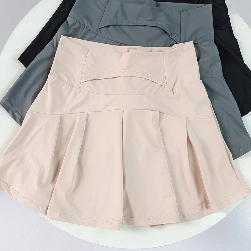 Ice Silk Skort for Women – High Waist Quick-Dry Athletic Skirt
