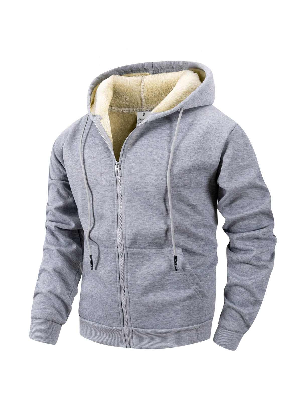 Men's Fleece-Lined Zip-Up Hoodie Jacket – Warm Winter Cardigan