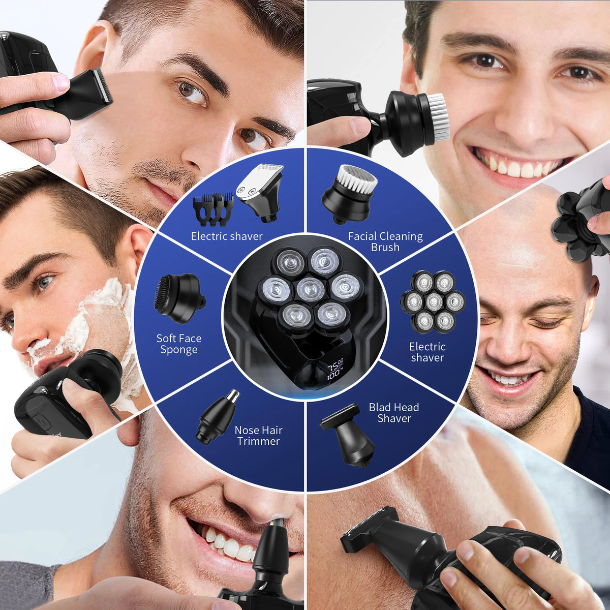 Sejoy 7D Electric Shaver for Men – 6-in-1 Grooming Kit