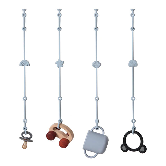Silicone Pacifier Clip Chain with Cartoon Charms – Anti-Lost Baby Holder