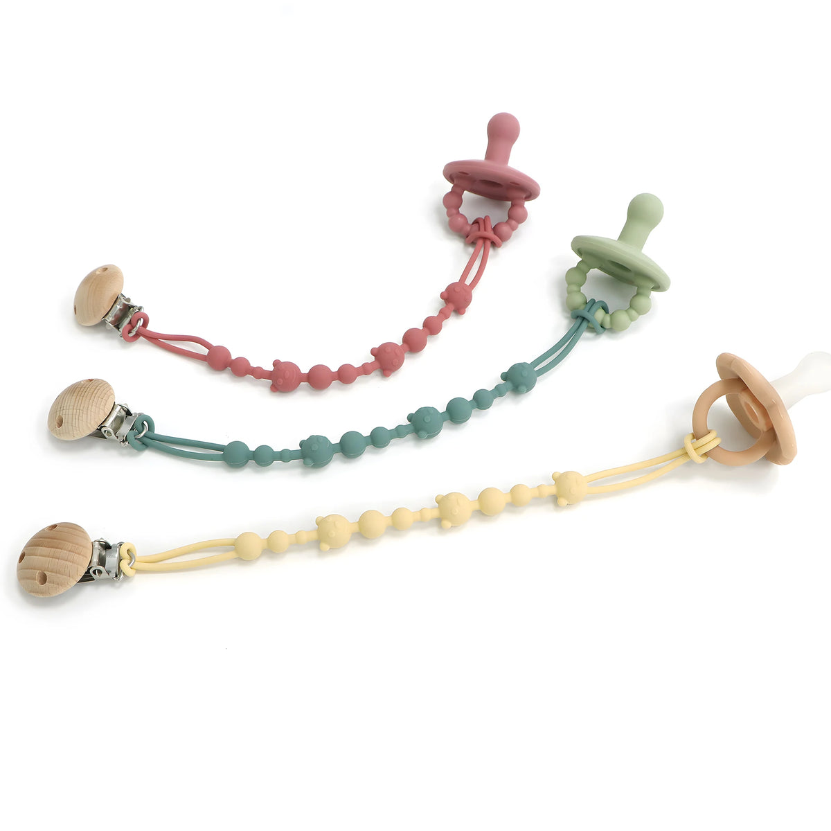 Pacifier Clip Chain – Silicone Bead Anti-Loss Holder for Baby Stroller