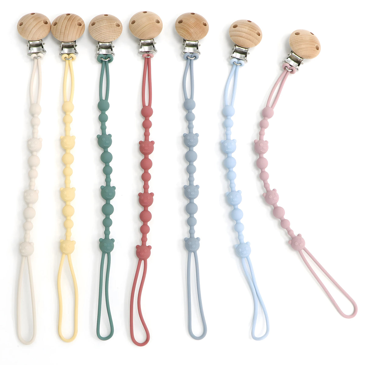 Pacifier Clip Chain – Silicone Bead Anti-Loss Holder for Baby Stroller