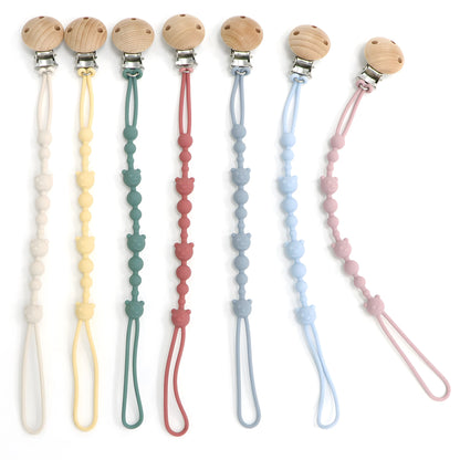 Pacifier Clip Chain – Silicone Bead Anti-Loss Holder for Baby Stroller