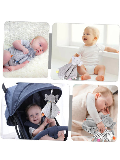 Baby Comforter Blanket Soft Plush Soothing Toy with Teether & Rattle
