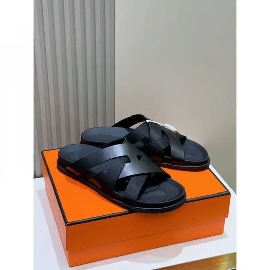 Men's Cross-Strap Platform Sandals – Thick Sole Slides