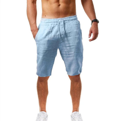 Men's Cotton Linen Casual Pants – Breathable Drawstring Jogger Trousers