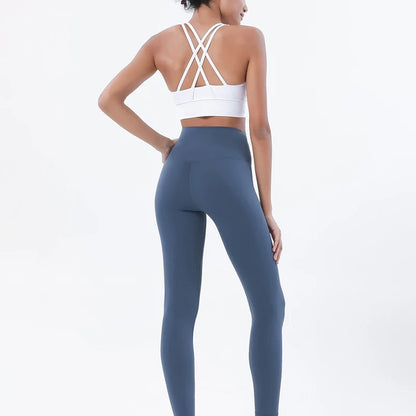 Women's 2-Piece Yoga Set – Nylon Sports Bra & High-Waist Leggings