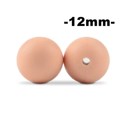 Silicone Beads 12mm Round BPA-Free – 100pcs for Teething Necklace & Pacifier Clips