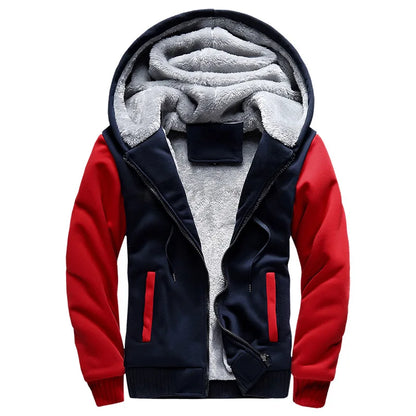 Men's Fleece-Lined Hooded Winter Jacket – Thick Streetwear Coat