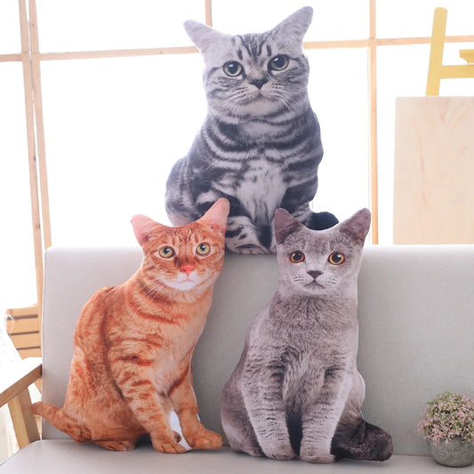 Plush Cat Pillow 40cm – Soft Stuffed Animal Cushion for Kids & Decor