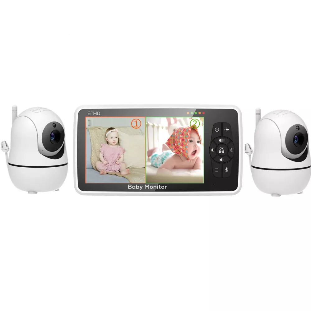 5-Inch HD Baby Monitor with 2 Cameras & Night Vision