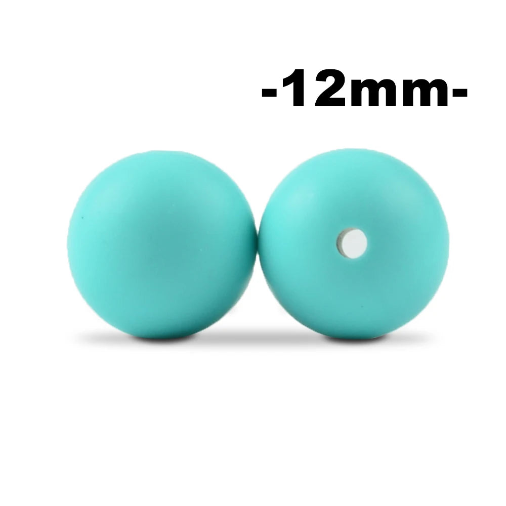 Silicone Beads 12mm Round BPA-Free – 100pcs for Teething Necklace & Pacifier Clips