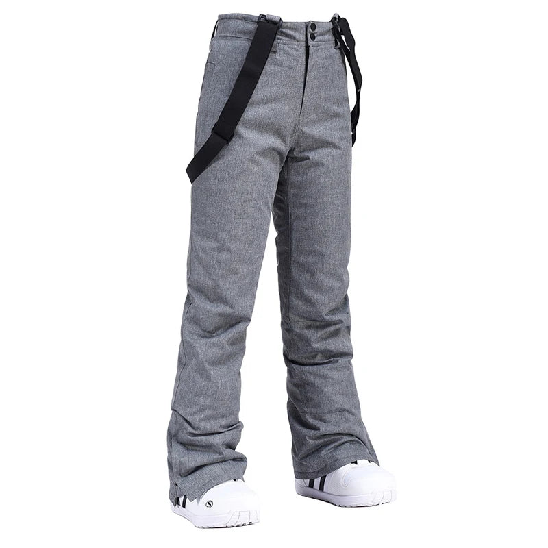 Waterproof Ski Pants with Suspenders – Windproof Snow Trousers
