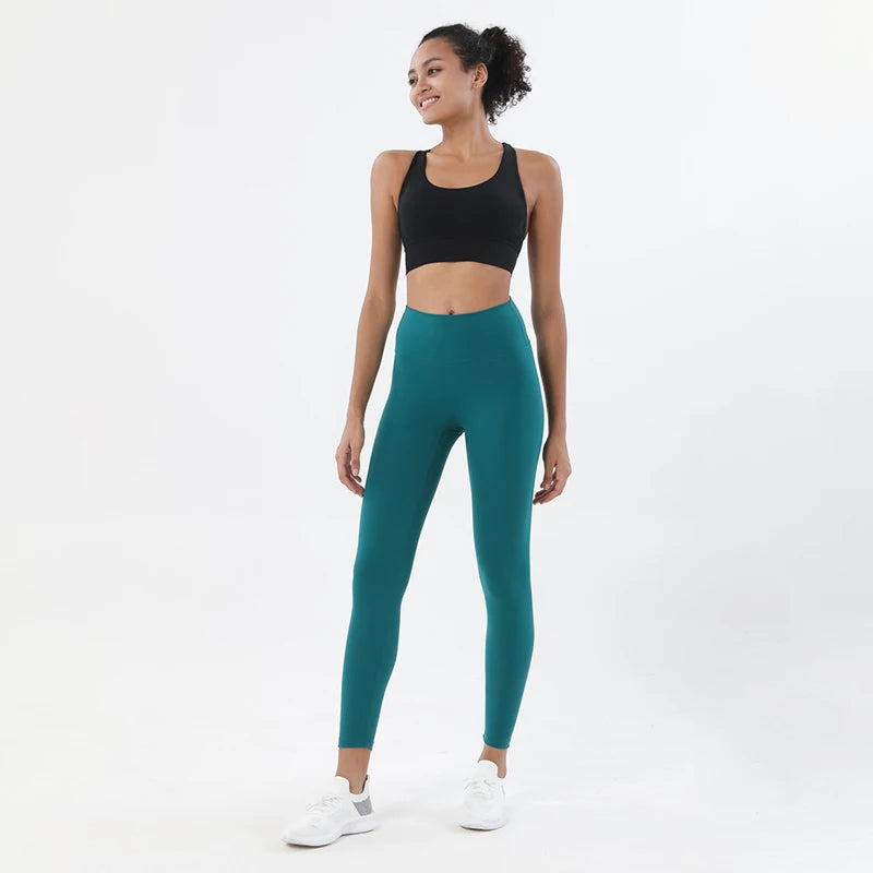 Women's 2-Piece Yoga Set – Nylon Sports Bra & High-Waist Leggings