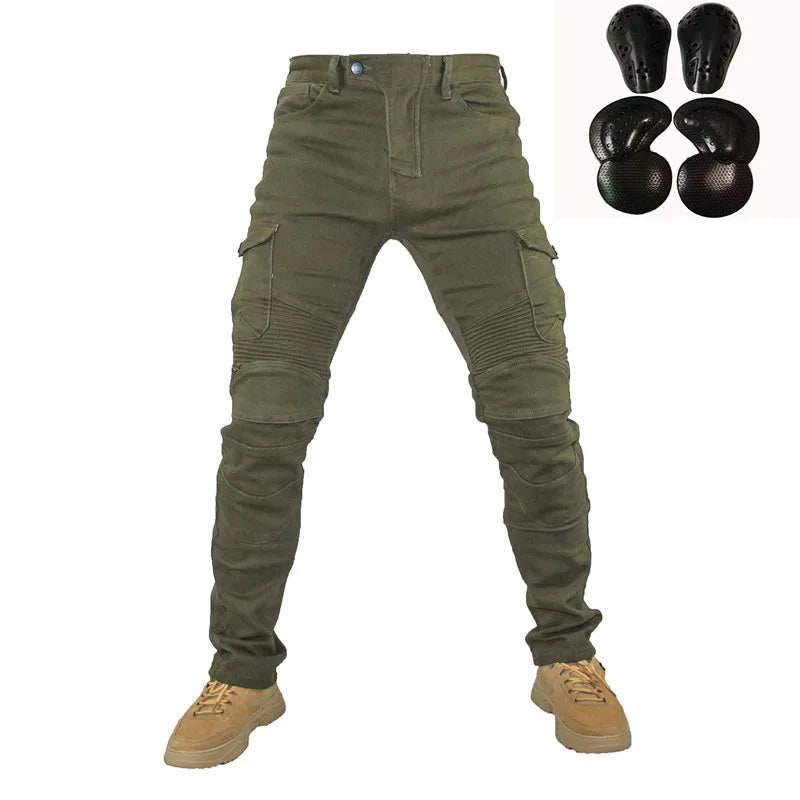 Men's Motorcycle Cargo Riding Jeans with Knee & Hip Protectors