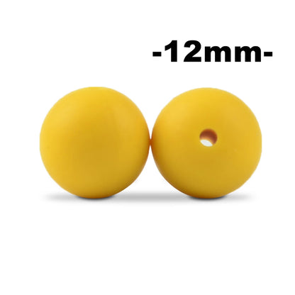 Silicone Beads 12mm Round BPA-Free – 100pcs for Teething Necklace & Pacifier Clips