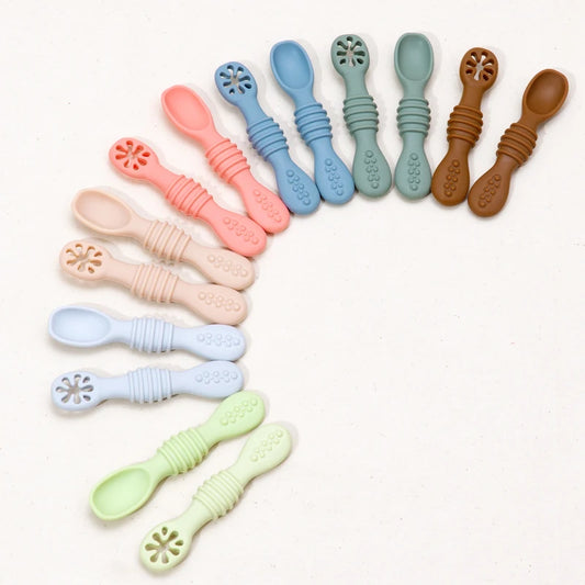 Baby Silicone Spoon & Fork Set – Food Grade Training Cutlery