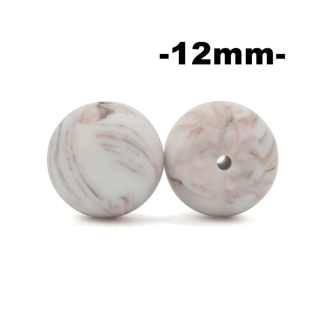 Silicone Beads 12mm Round BPA-Free – 100pcs for Teething Necklace & Pacifier Clips