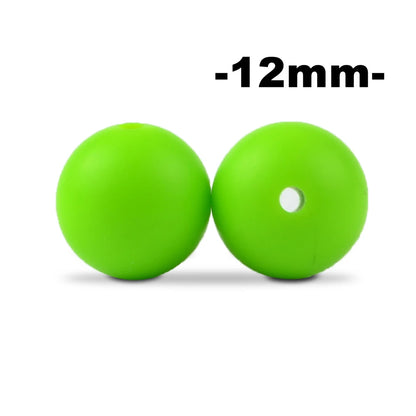 Silicone Beads 12mm Round BPA-Free – 100pcs for Teething Necklace & Pacifier Clips