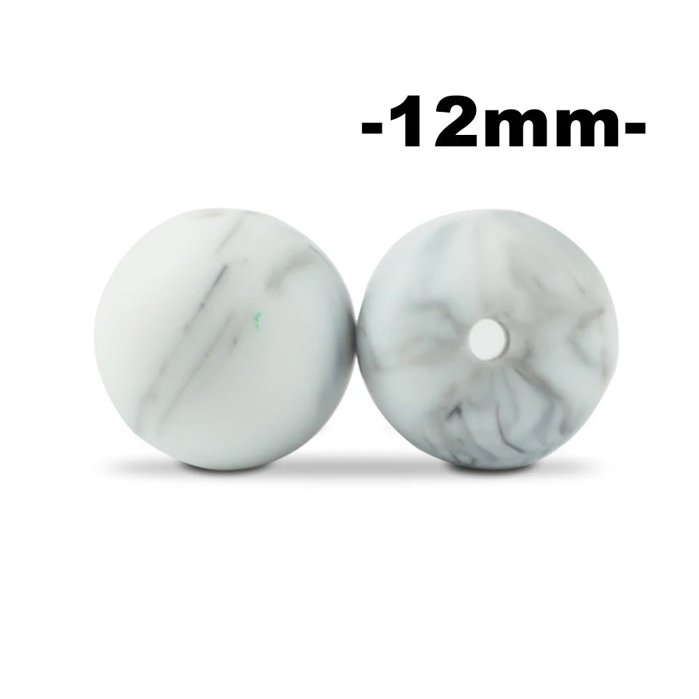 Silicone Beads 12mm Round BPA-Free – 100pcs for Teething Necklace & Pacifier Clips