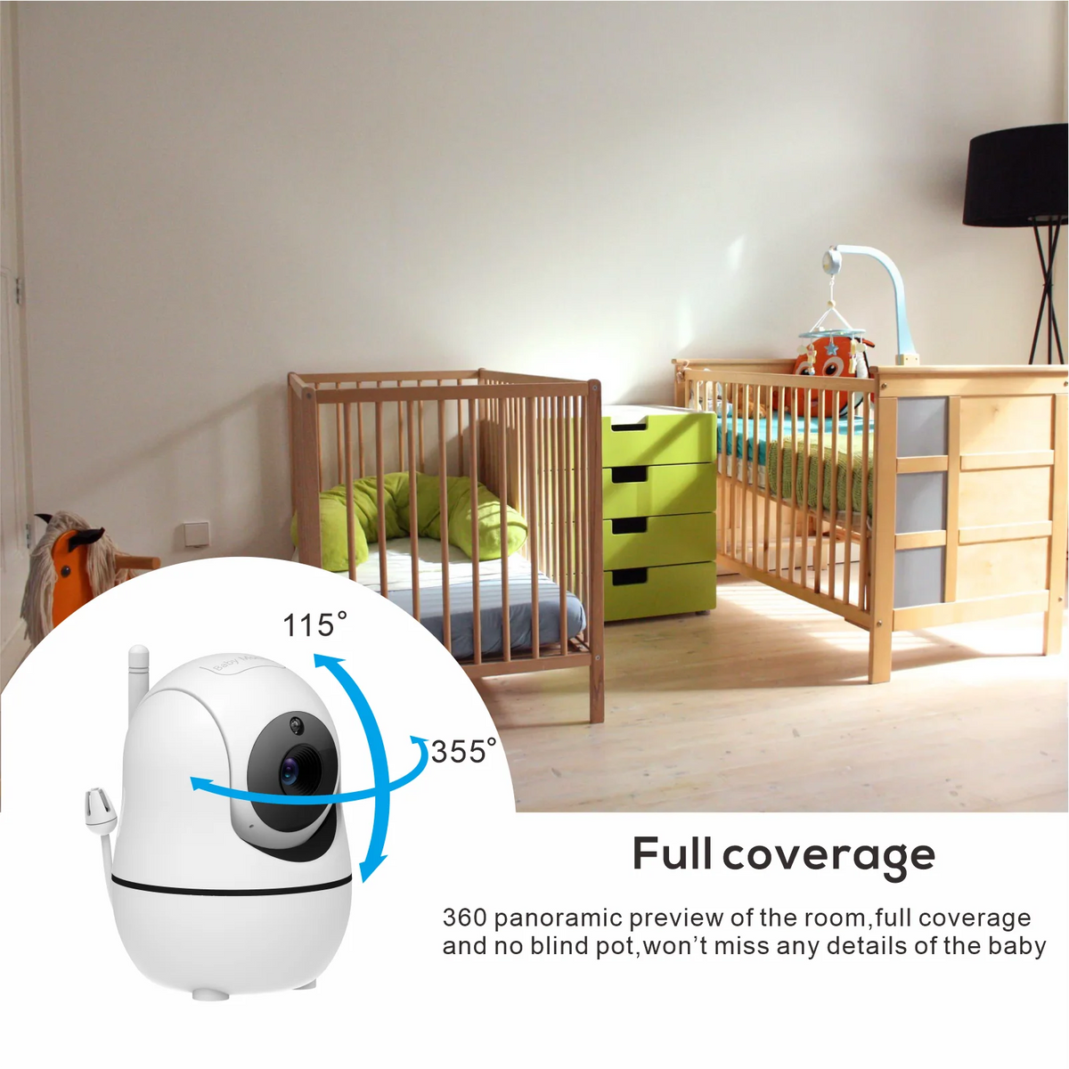 5-Inch Video Baby Monitor with 2 Cameras & Night Vision