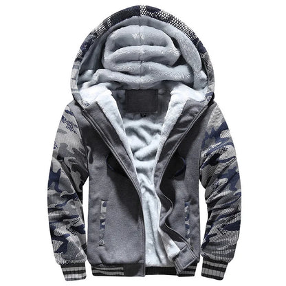 Men's Fleece-Lined Hooded Winter Jacket – Thick Streetwear Coat