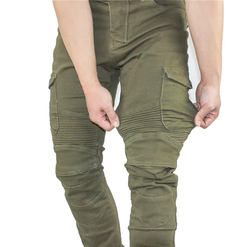 Men's Motorcycle Cargo Riding Jeans with Knee & Hip Protectors
