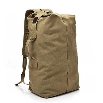 Canvas Bucket Backpack for Men – Large Capacity Travel & Mountaineering Bag