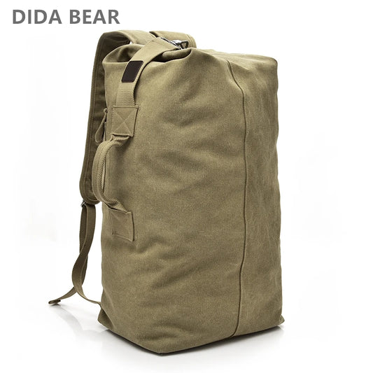 Large Canvas Travel Backpack for Men – Mountaineering Duffel Bag