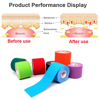 Kinesiology Tape Waterproof Athletic Sports Tape – 5 Sizes