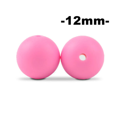 Silicone Beads 12mm Round BPA-Free – 100pcs for Teething Necklace & Pacifier Clips
