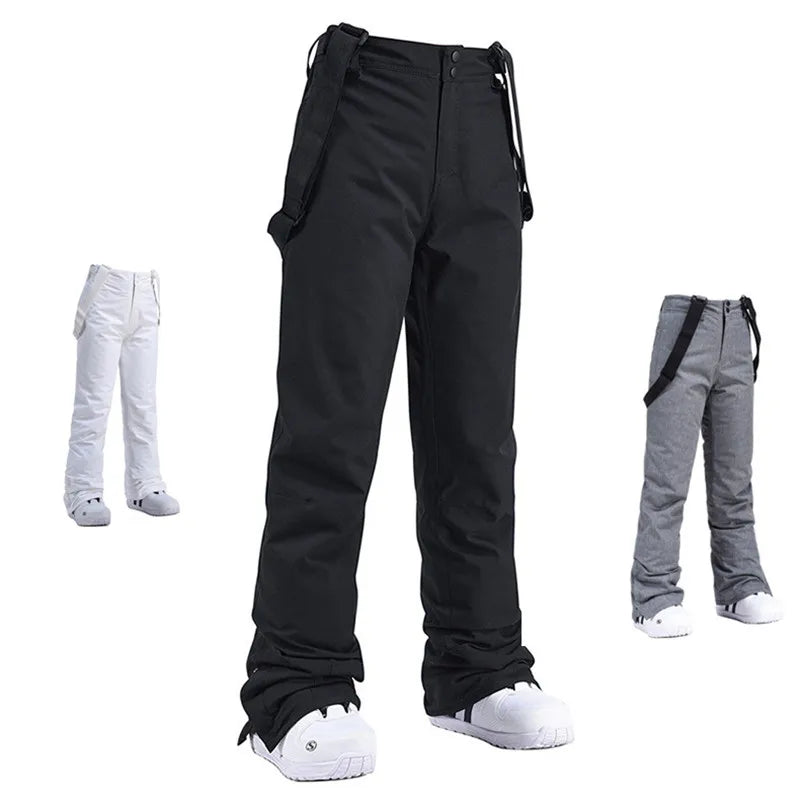Waterproof Ski Pants with Suspenders – Windproof Snow Trousers