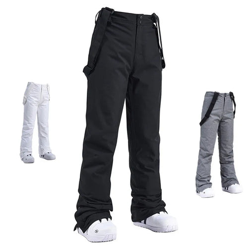 Waterproof Ski Pants with Suspenders – Windproof Snow Trousers