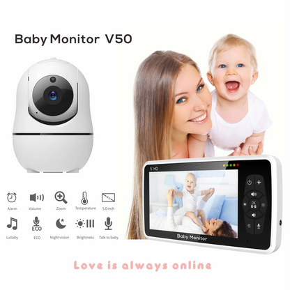 5-Inch HD Baby Monitor with 2 Cameras & Night Vision