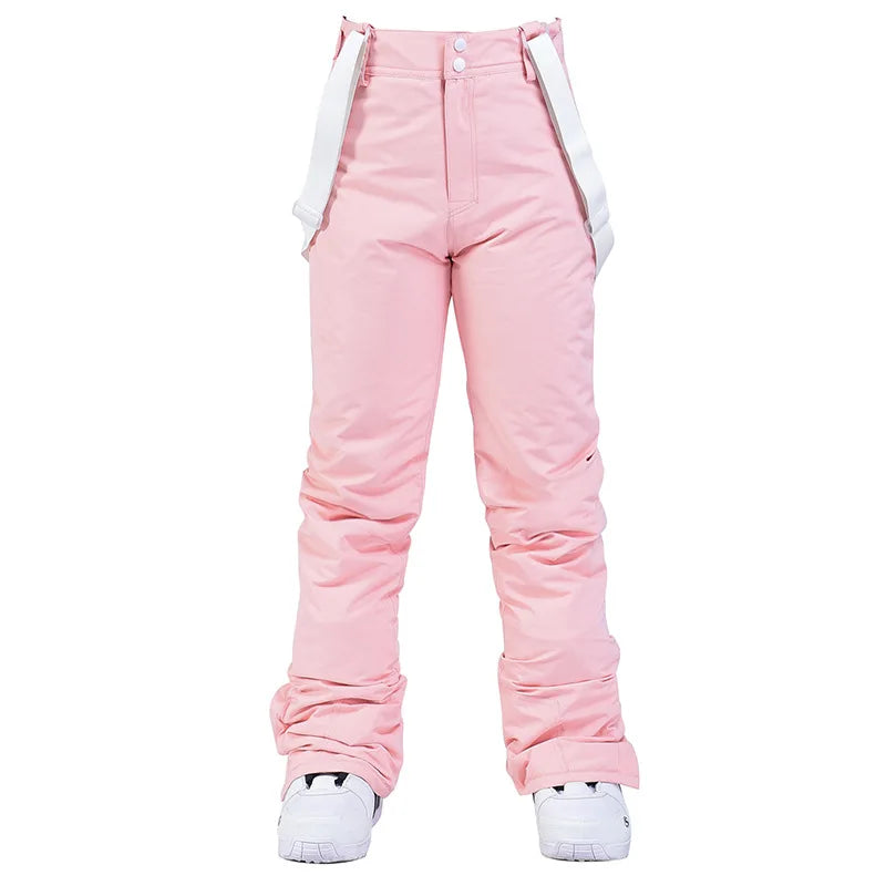 Waterproof Ski Pants with Suspenders – Windproof Snow Trousers