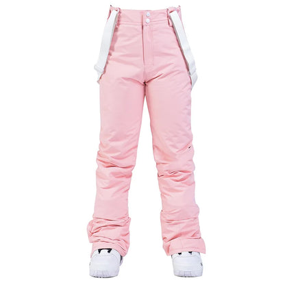 Waterproof Ski Pants with Suspenders – Windproof Snow Trousers