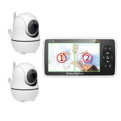 5-Inch Video Baby Monitor with 2 Cameras & Night Vision