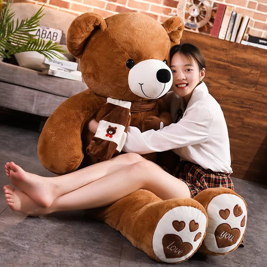 Giant Teddy Bear with Scarf & Love Heart – 31.5" Plush Stuffed Animal