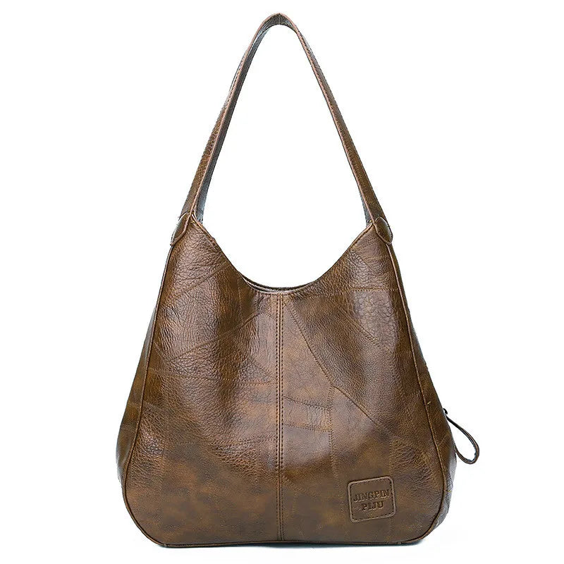 Vintage Leather Tote Bag – Women's Luxury Shoulder Handbag