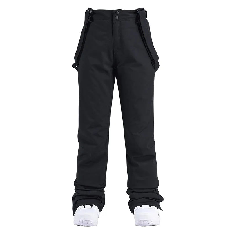 Waterproof Ski Pants with Suspenders – Windproof Snow Trousers