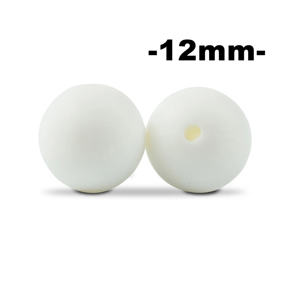 Silicone Beads 12mm Round BPA-Free – 100pcs for Teething Necklace & Pacifier Clips