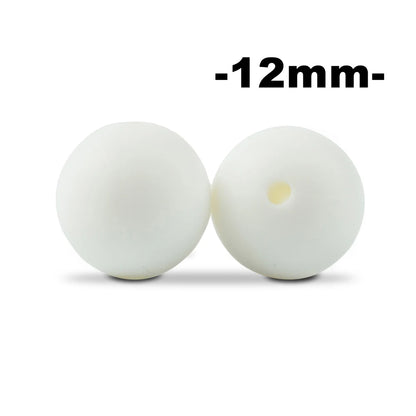 Silicone Beads 12mm Round BPA-Free – 100pcs for Teething Necklace & Pacifier Clips