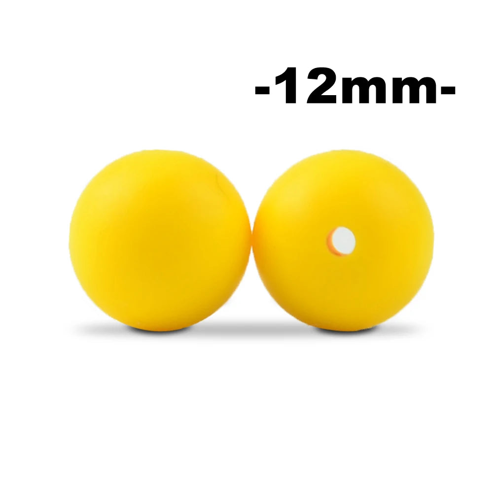 Silicone Beads 12mm Round BPA-Free – 100pcs for Teething Necklace & Pacifier Clips