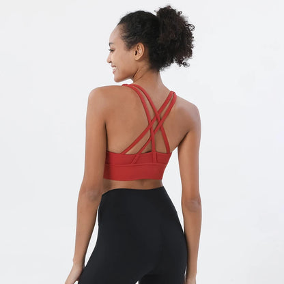 Women's 2-Piece Yoga Set – Nylon Sports Bra & High-Waist Leggings