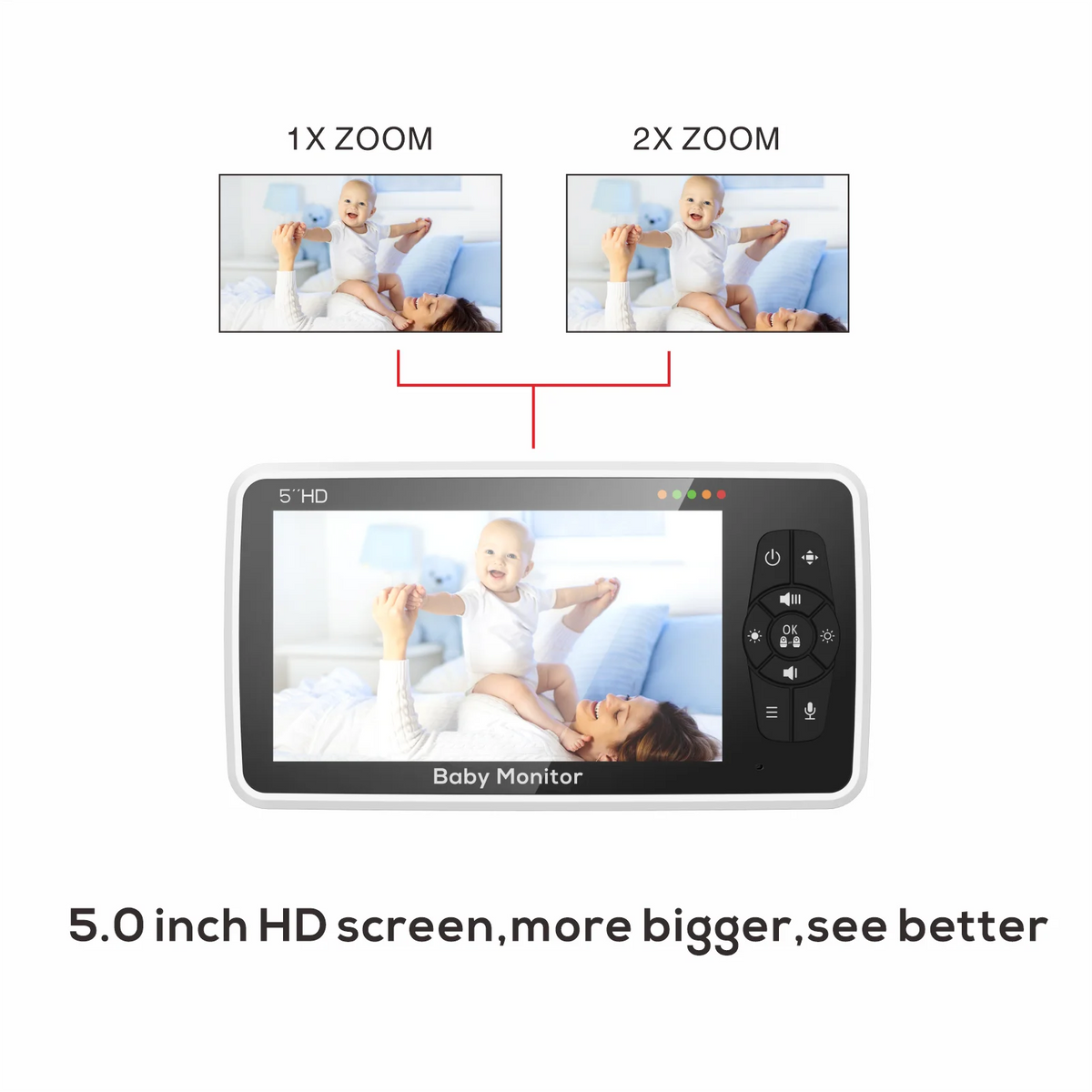 5-Inch Video Baby Monitor with 2 Cameras & Night Vision